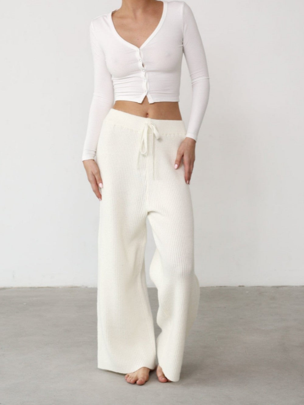 Thermal Knit Wide Leg Pant