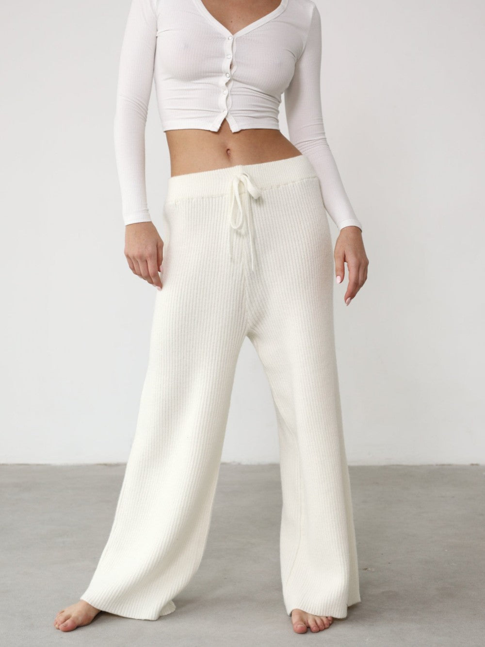 Thermal Knit Wide Leg Pant