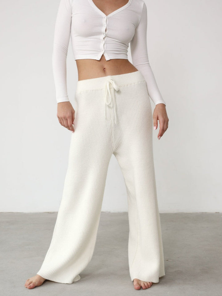 Thermal Knit Wide Leg Pant