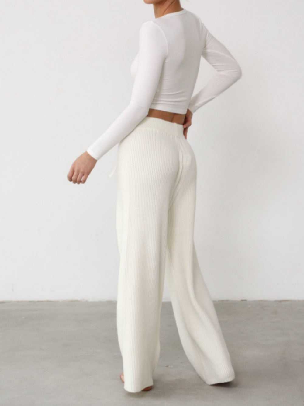 Thermal Knit Wide Leg Pant