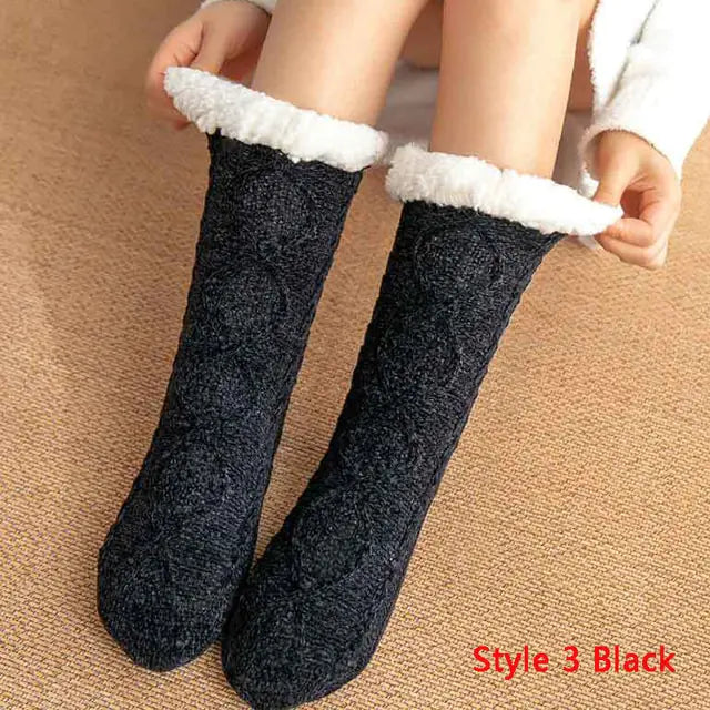 Cozy Cable Knit Sherpa-Lined Socks