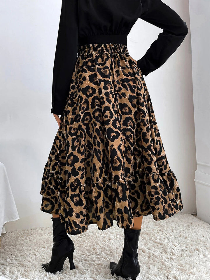 Leopard Print High Waist Skirt