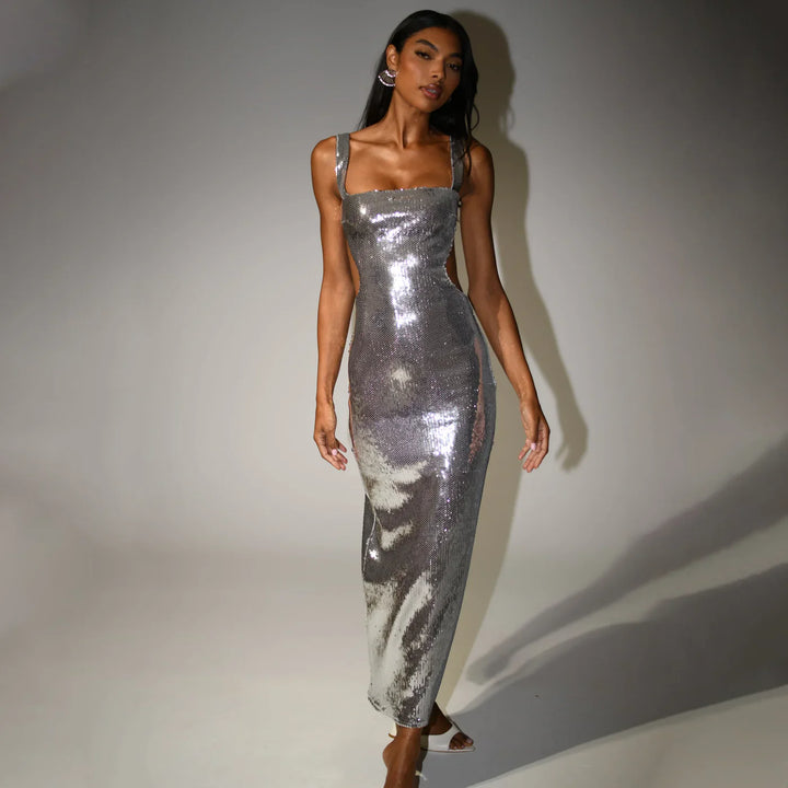 Caitlin Silver Maxi Dress