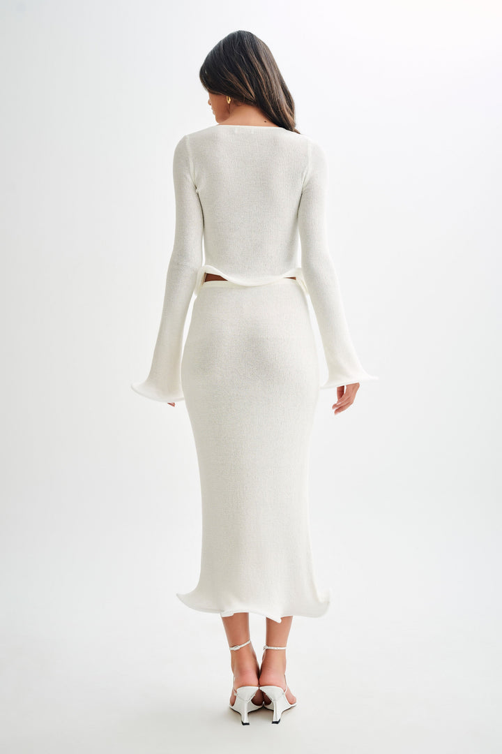 Angel Long Sleeve Knit Top and Midi Skirt Set