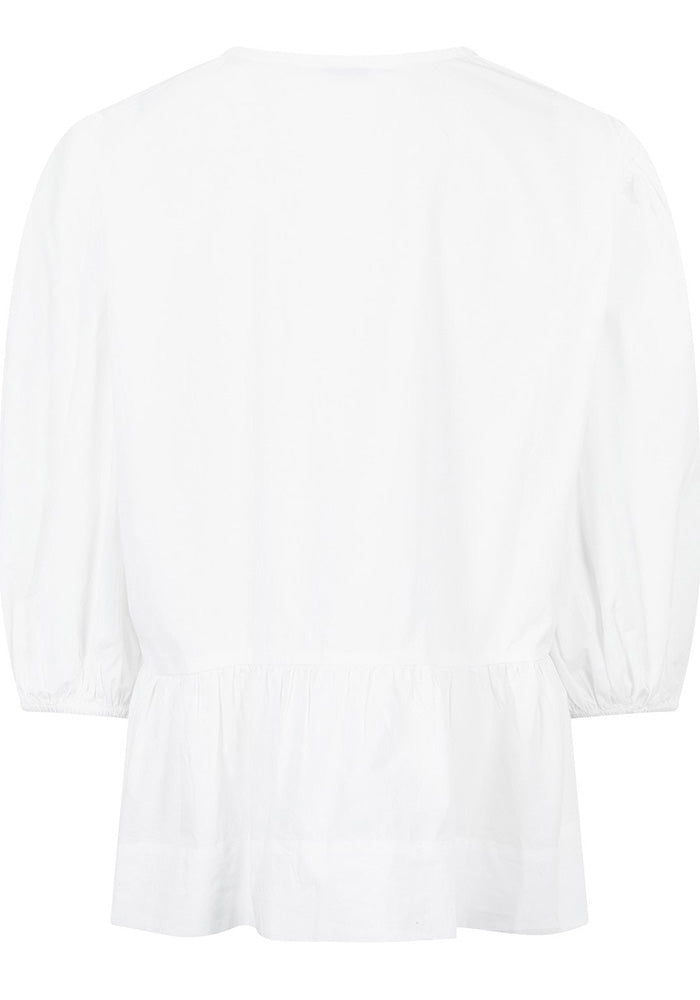 Cotton Poplin Peplum Blouse