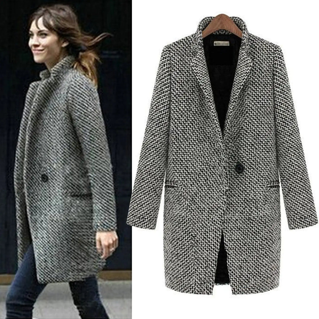 Houndstooth Long Coat