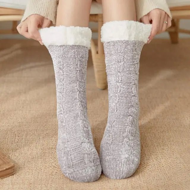 Cozy Cable Knit Sherpa-Lined Socks