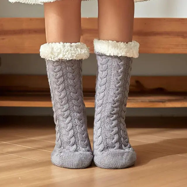 Cozy Cable Knit Sherpa-Lined Socks