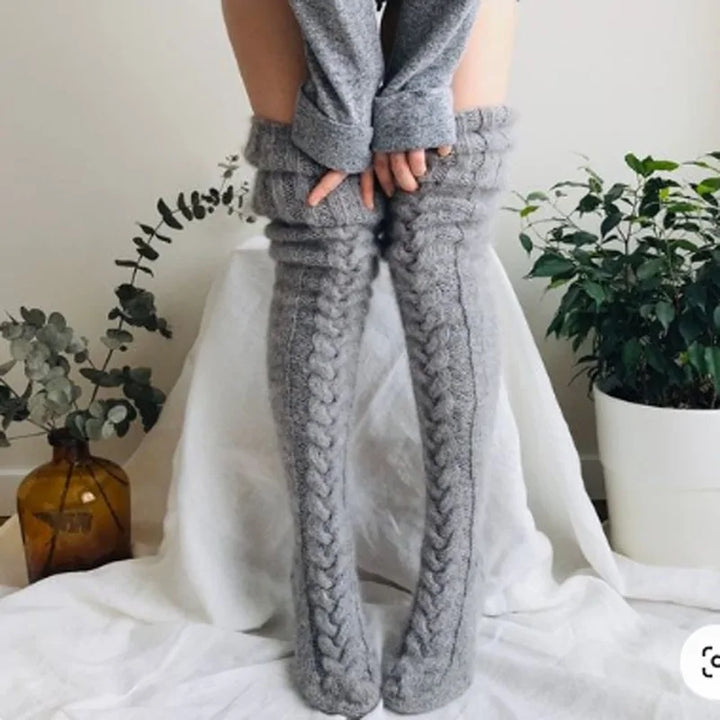 Cozy Cable Knit Over-the-Knee Socks