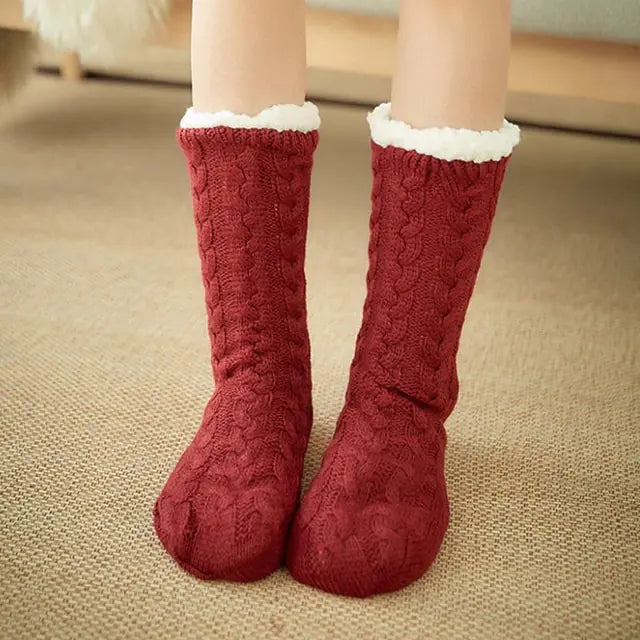 Cozy Cable Knit Sherpa-Lined Socks