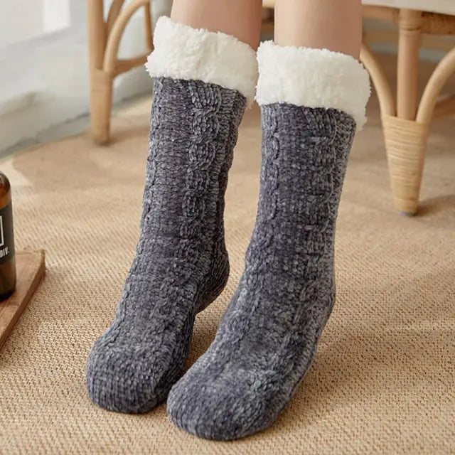 Cozy Cable Knit Sherpa-Lined Socks