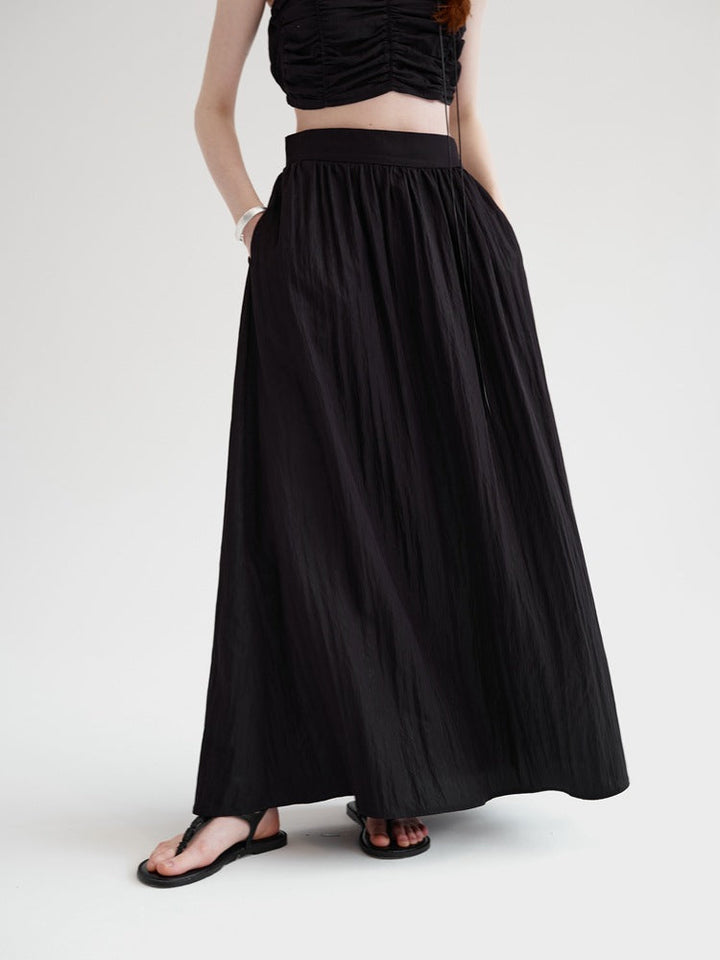 Long Pleated Light Skirt