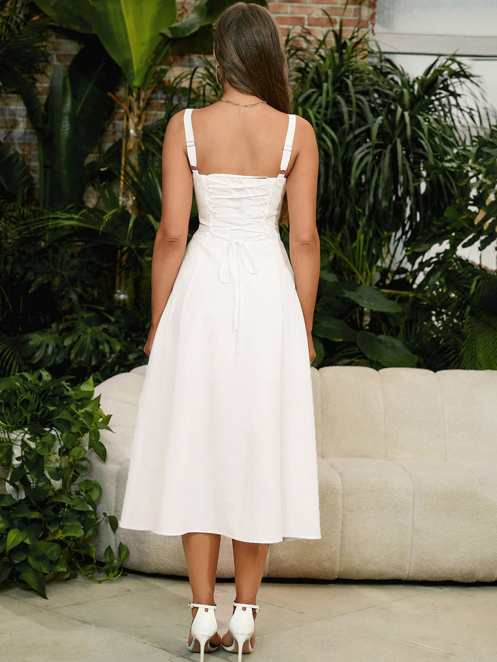 Isabella Milkmaid Midi Dress