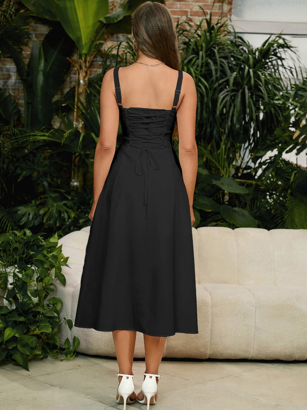 Isabella Milkmaid Midi Dress