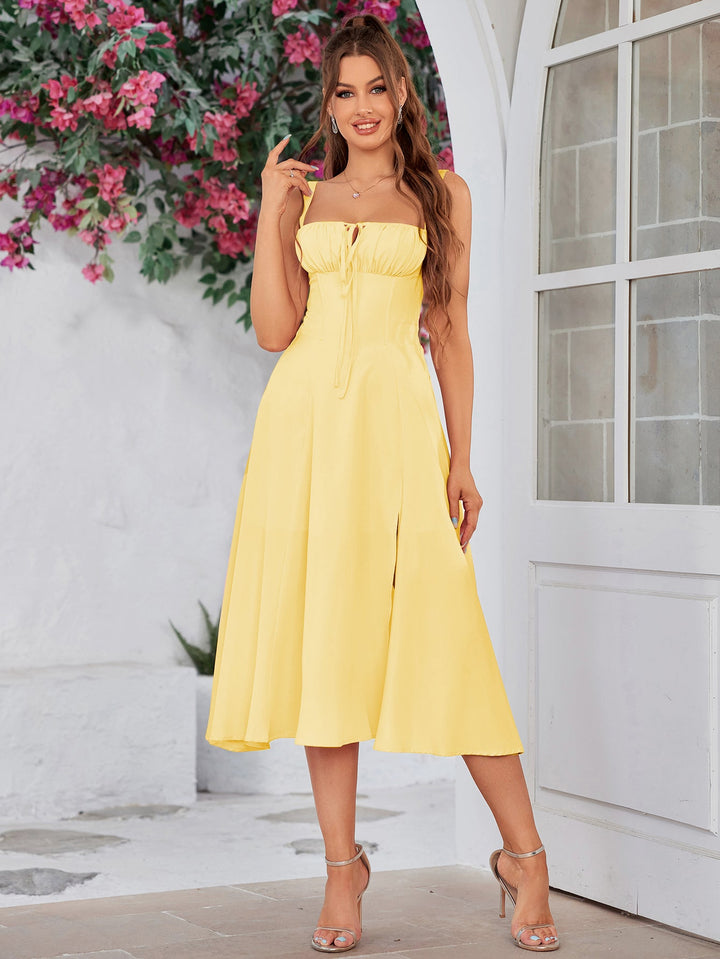 Isabella Milkmaid Midi Dress