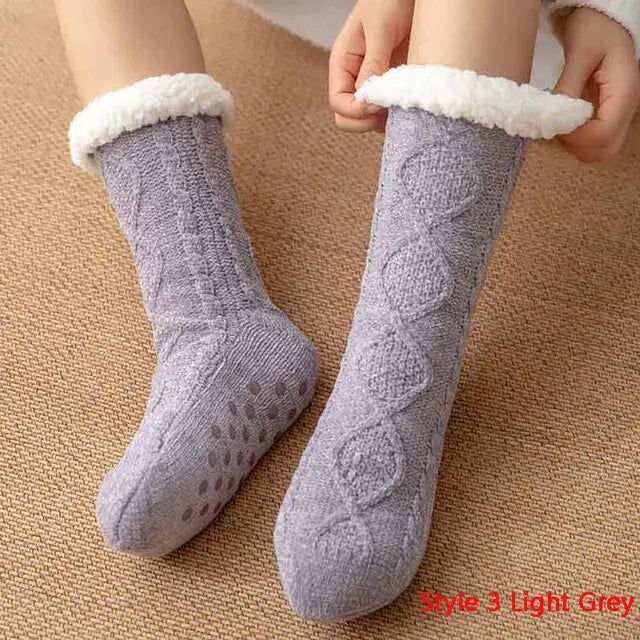 Cozy Cable Knit Sherpa-Lined Socks