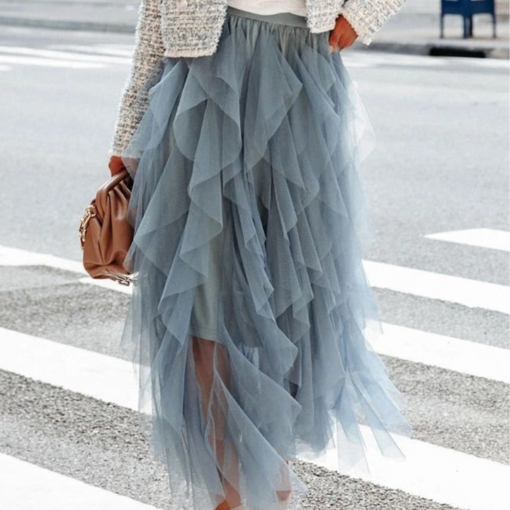 Mesh Tulle Midi Skirt