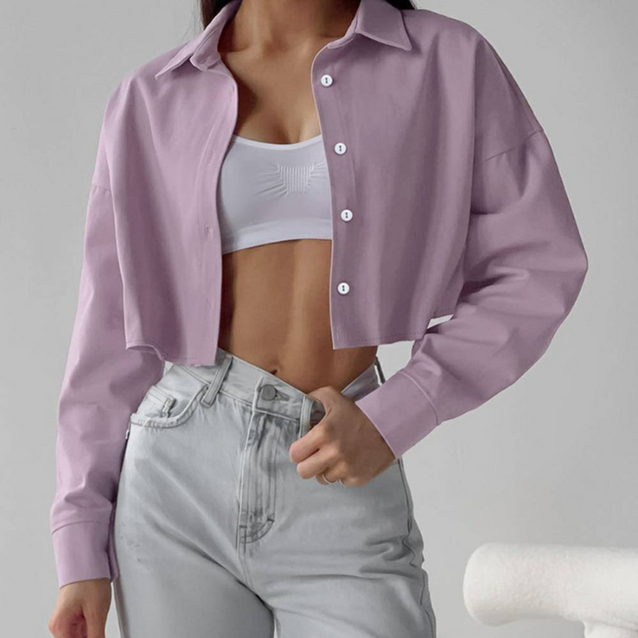 Purple Single Breasted Lapel Shirt