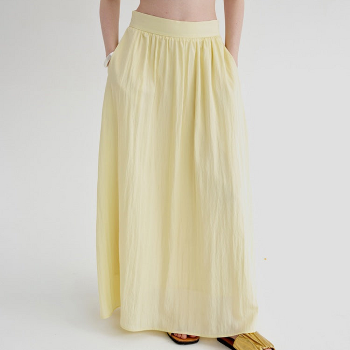 Long Pleated Light Skirt