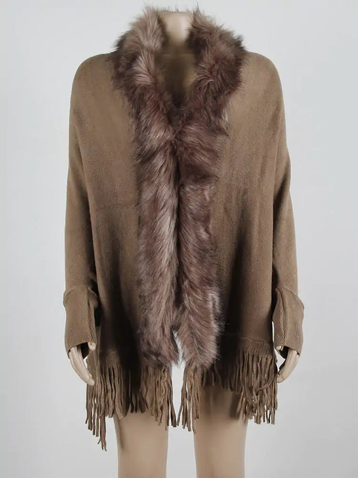 Luxe Faux Fur Trim Cardigan