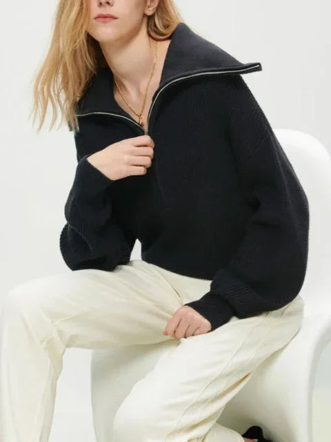 Aspen Ribbed Half-Zip Sweater