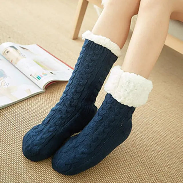 Cozy Cable Knit Sherpa-Lined Socks