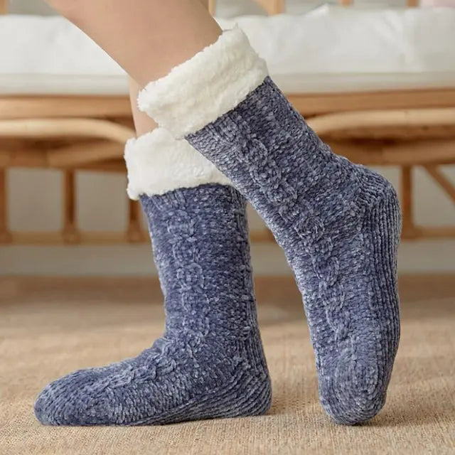 Cozy Cable Knit Sherpa-Lined Socks