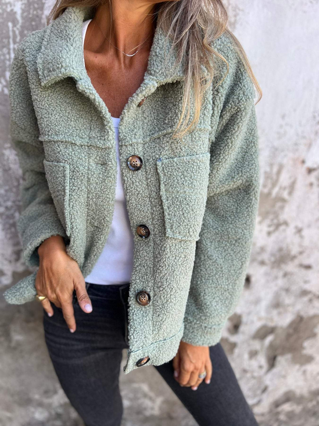 Cozy Teddy Button-Up Jacket