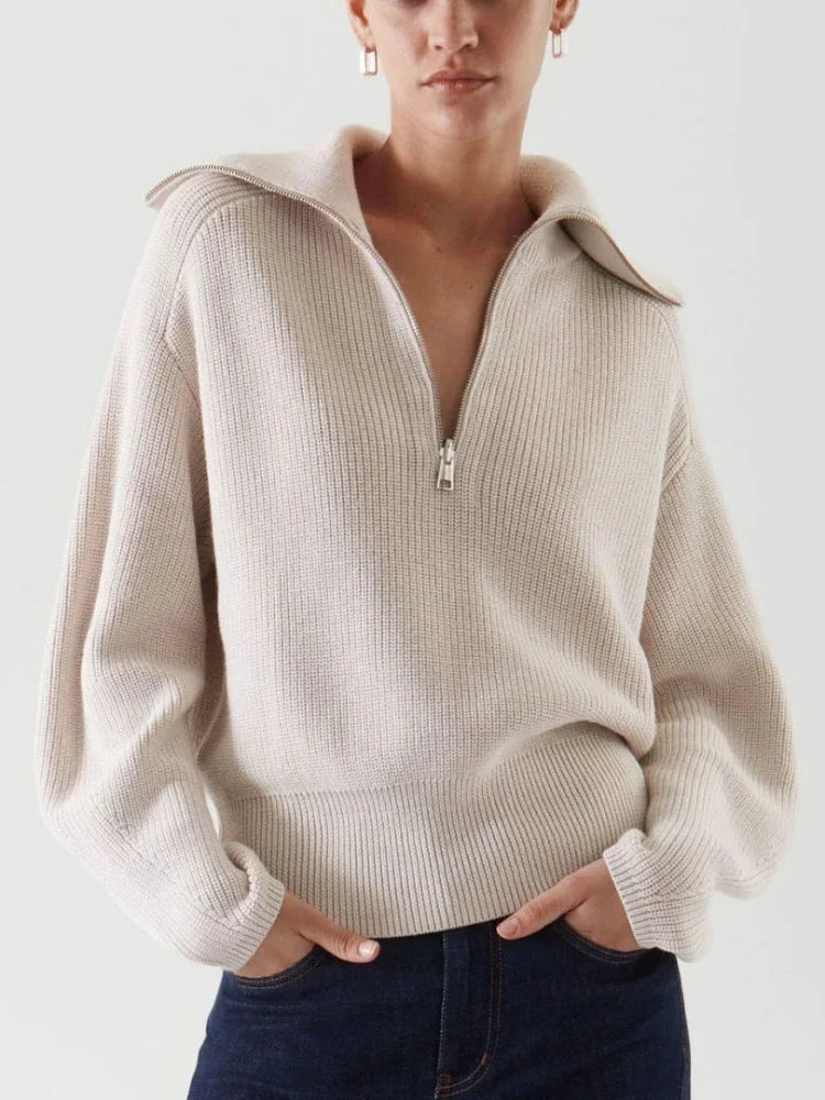 Aspen Ribbed Half-Zip Sweater