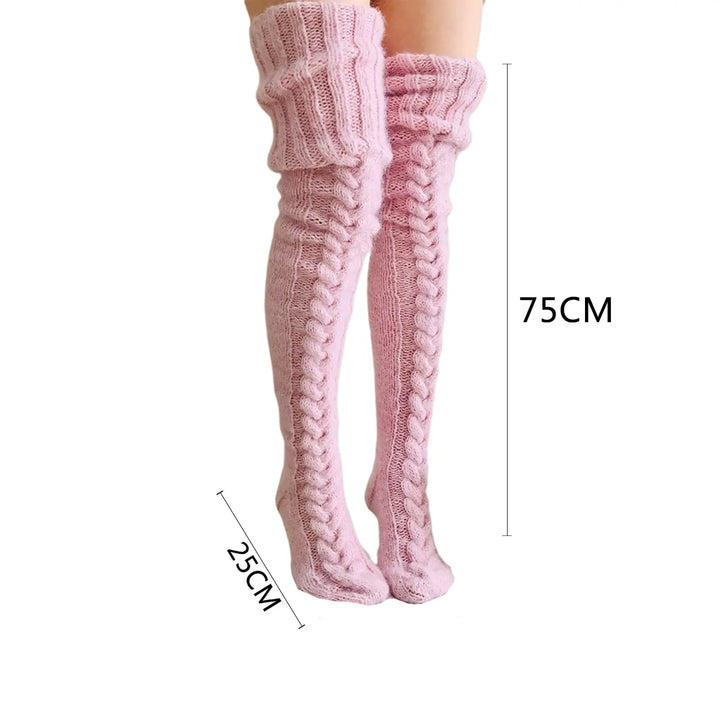 Cozy Cable Knit Over-the-Knee Socks