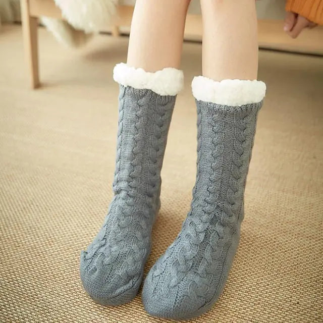 Cozy Cable Knit Sherpa-Lined Socks