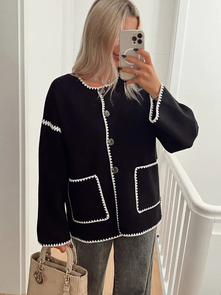 Ella Contrast Trim Cardigan