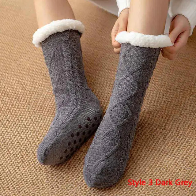 Cozy Cable Knit Sherpa-Lined Socks