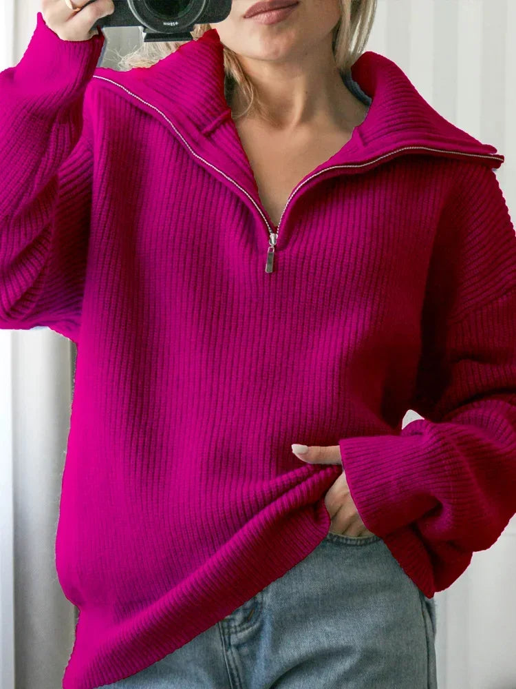 Aspen Ribbed Half-Zip Sweater